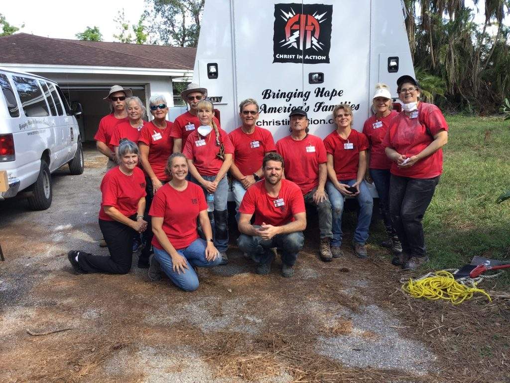 Christ In Action Team that cleared moldy walls & fixtures 
from John's house in 4 days, Hurricane Ian
