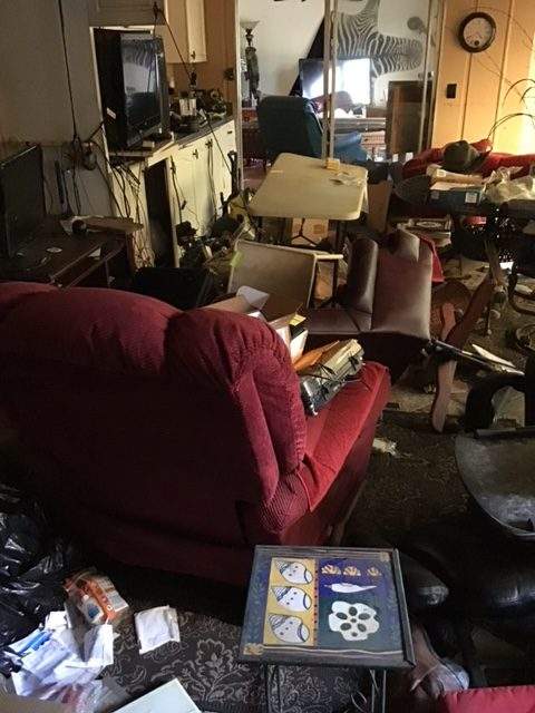 Hurricane Ian clutter created in John's house