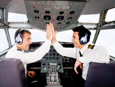 Life Coaching Relationship example celebrating- Client (Pilot) and Life Coach (Co-Pilot)